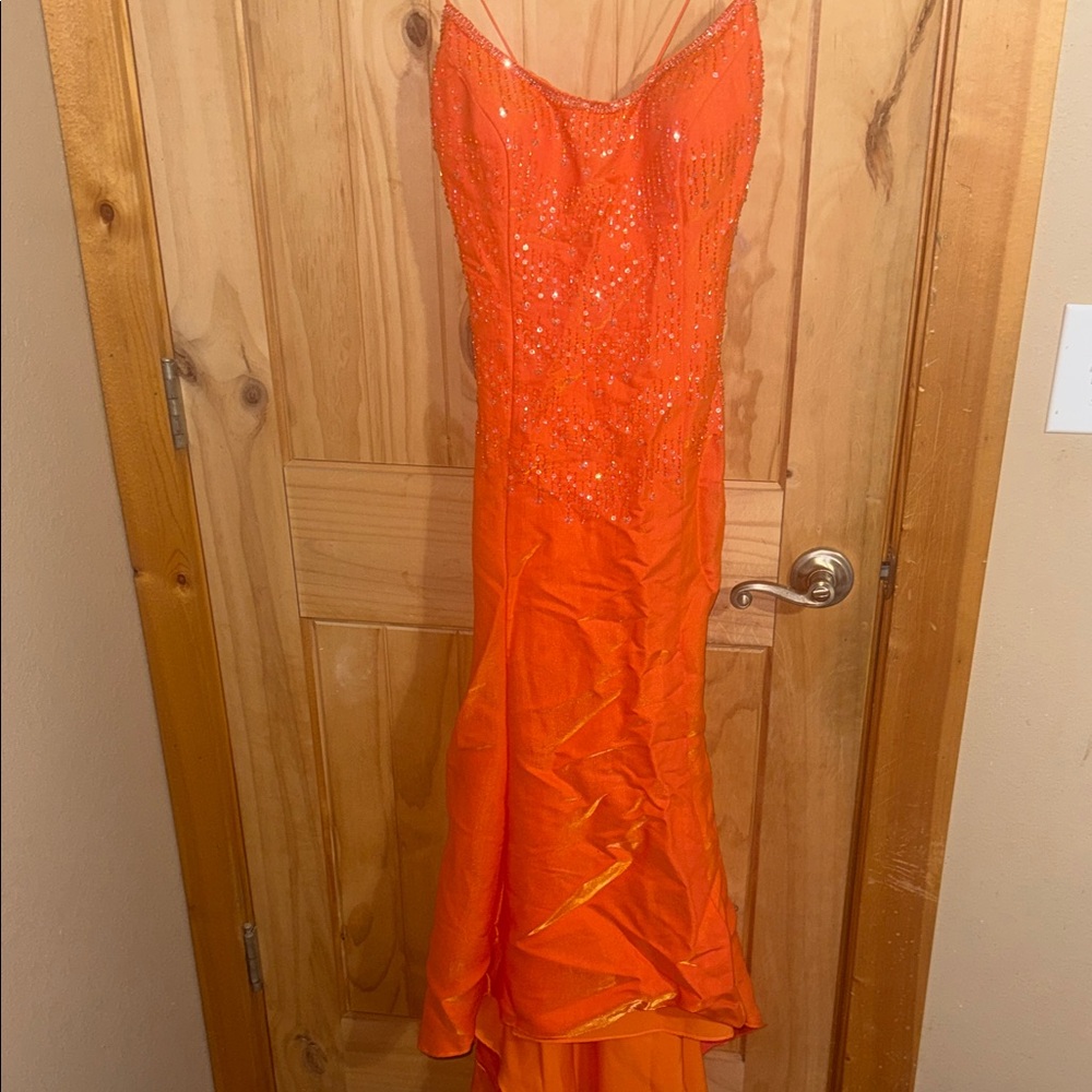 Alfred Angelo Vibrant Orange High Low Dress